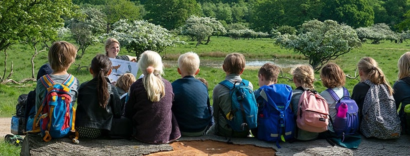 Udeskolebørn på besøg på naturskolerne Rude Skov og Raadvad. Foto: Naturskolerne Rude Skov og Raadvad. 