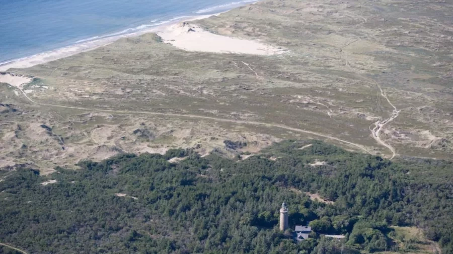 Luftfoto af Lodbjerg Sande i Nationalpark Thy. Foto: Nationalpark Thy.