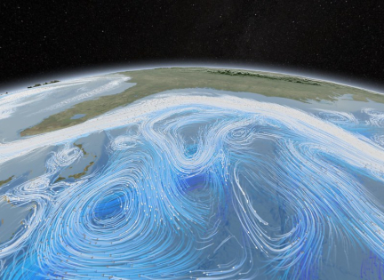 Havstrømmemønstre set oppefra. Foto: NASA Goddard Photo and Video, Creative Commons by 2.0