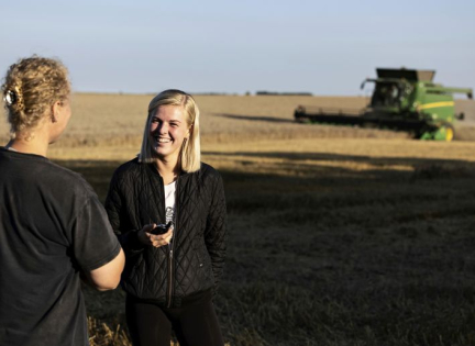 Interview en landmand. Foto: Landbrug & Fødevarer.