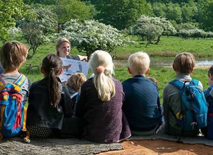 Udeskolebørn på besøg på naturskolerne Rude Skov og Raadvad. Foto: Naturskolerne Rude Skov og Raadvad. 